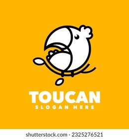 Toucan bird line art vector