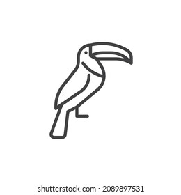 Tippen Sie auf das Symbol für die Vogellinie. lineares Stilzeichen für mobiles Konzept und Webdesign. Toucan Umriss Vektorsymbol. Symbol, Logo-Abbildung. Vektorgrafik
