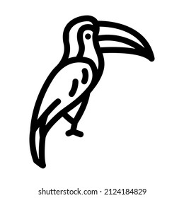 toucan bird line icon vector. toucan bird sign. isolated contour symbol black illustration