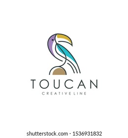 toucan bird line logo modern vector