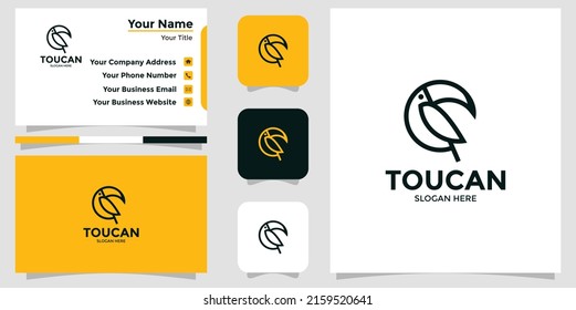 toucan bird logo and branding card