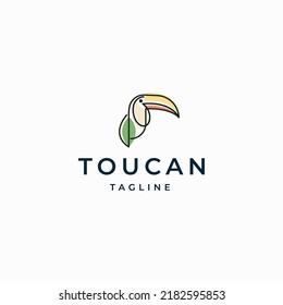 Toucan Bird Logo Icon Design Template Flat Vector Illustration