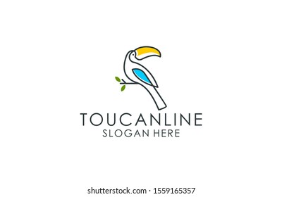 Toucan bird logo line art