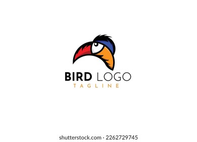 Toucan bird logo. Modern colorful illustration logo for brand