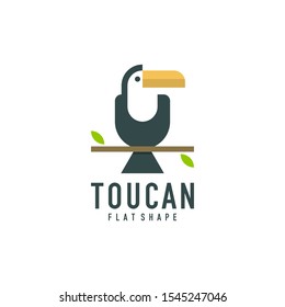 toucan bird logo, vector illustration design with a modern flat style