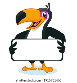 toucan bird mascot cartoon in vector