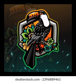 Toucan bird mascot esport logo design