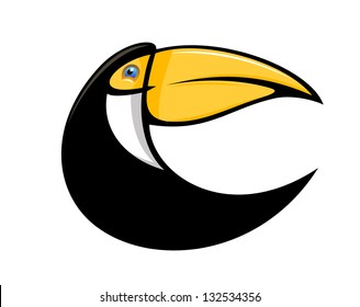 Toucan bird mascot. Jpeg (bitmap) version also available in gallery