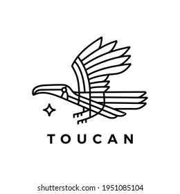 toucan bird monoline logo vector icon illustration