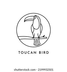 Toucan Bird With Monoline Modern Style Suitable For Logo any industry