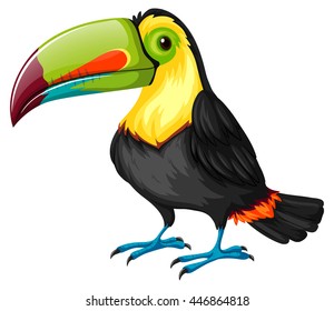 Pájaro táctil en ilustración de fondo blanco