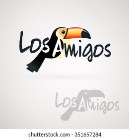  Toucan bird. Petshop Logo Elements. Los Amigos.Vector Illustration EPS10.