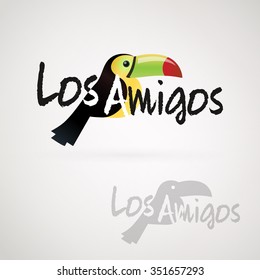  Toucan bird. Petshop Logo Elements. Los Amigos. Vector Illustration EPS10.