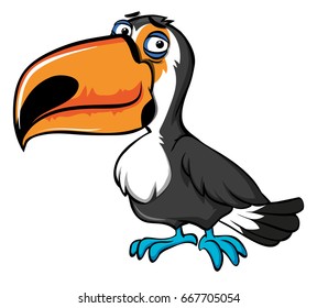 Toucan bird with sad face illustration