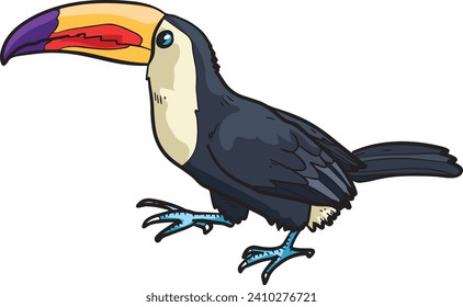 Toucan Bird Side View Wild Animal Vector Illustration