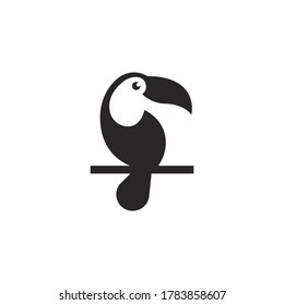 Toucan bird silhouette icon on a white background