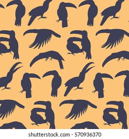 Toucan Bird Silhouette Pattern