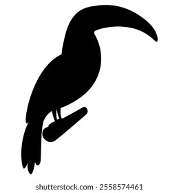 Toucan bird silhouette. Vector illustration isolated on white.