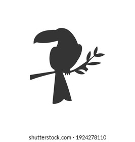 Toucan bird silhouette vector on a white background