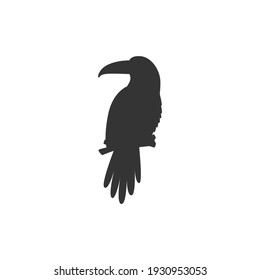 Toucan bird silhouette vector on a white background