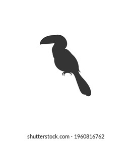 Toucan bird silhouette vector on a white background