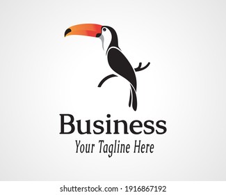 toucan bird sitting logo icon symbol design illustration inspiration