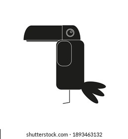 toucan bird sketch icon on white background