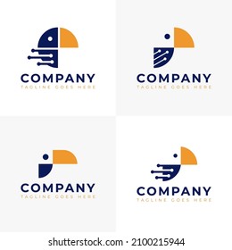 Toucan bird technology logo bundle