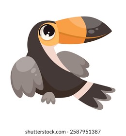 Toucan Bird as Tropical Animal and Wild African Fauna Vector Illustration