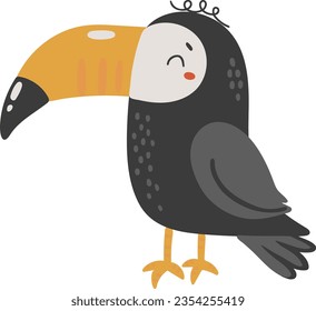 Toucan-Vogel-Vektorgrafik, Abstrakter Baby-Toucan-Vektorgrafik, Safari-Baby-Tier, süßes Tier einzeln, bezaubernder Toucan für den Druck, Vektorgrafik