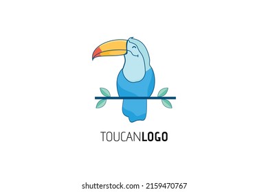 Toucan bird vector cartoon flat icon design illustration. Cute Toucan bird cartoon vector illustration.