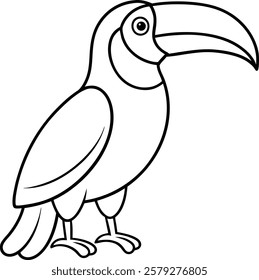 Toucan bird Vector Illustration for Fun Coloring