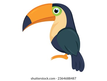 Toucan-Bird-Vektorgrafik einzeln auf weißem Hintergrund