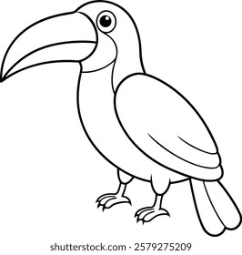 Toucan bird Vector Illustration for Kids Coloring