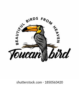 Paleta de logotipo de pájaro táctil, ilustración vectorial