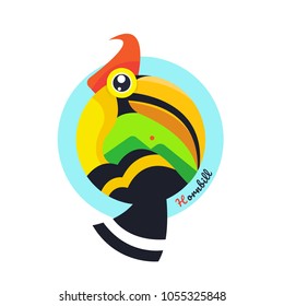 Toucan Bird vector illustration on white background. Hornbill. love. cartoon