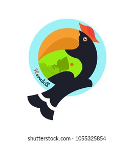 Toucan Bird vector illustration on white background. Hornbill. love. cartoon