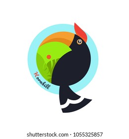 Toucan Bird vector illustration on white background. Hornbill. love. cartoon