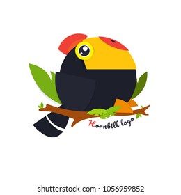 Toucan Bird vector illustration on white background. Hornbill. love. cartoon