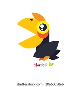 Toucan Bird vector illustration on white background. Hornbill. love. cartoon