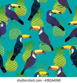 Toucan bird - vector, illustration, pattern