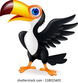 Toucan bird waving
