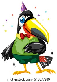 Ilustración de sombrero de fiesta de pájaro toscano