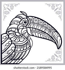 Toucan bird zentangle arts isolated on white background