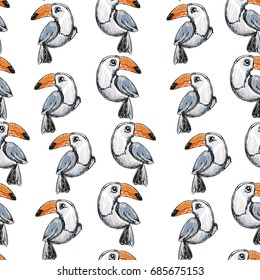  Toucan Birds Seamless Pattern
