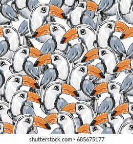  Toucan Birds Seamless Pattern