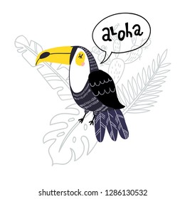 
Сute toucan. It can be used for sticker, patch, card, phone case, poster, t-shirt.