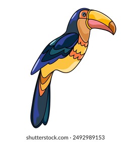 Toucan in cartoon style isolated on white background vector illustration