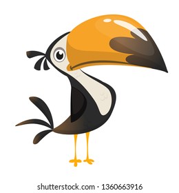 Toucan cartoon. Vector icon of toucan bird. Exotic colorful bird illustration