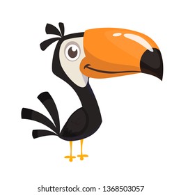 Toucan cartoon. Vector icon of toucan bird. Exotic colorful bird illustration